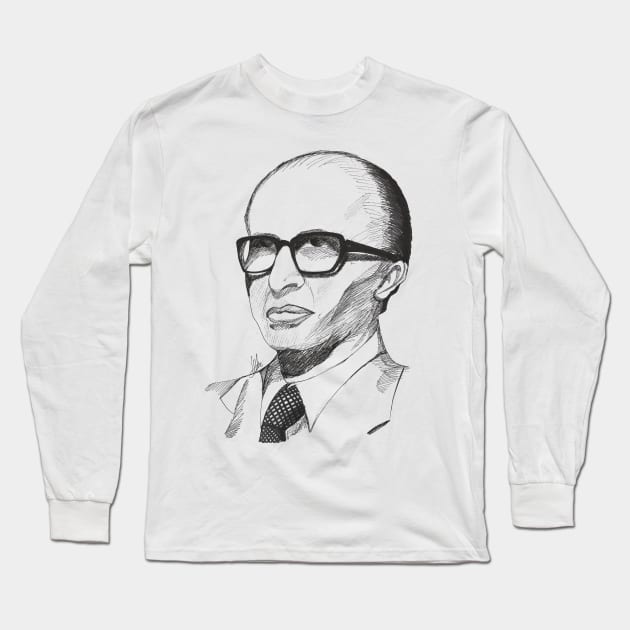 Menachem Begin Long Sleeve T-Shirt by Aviva Bubis